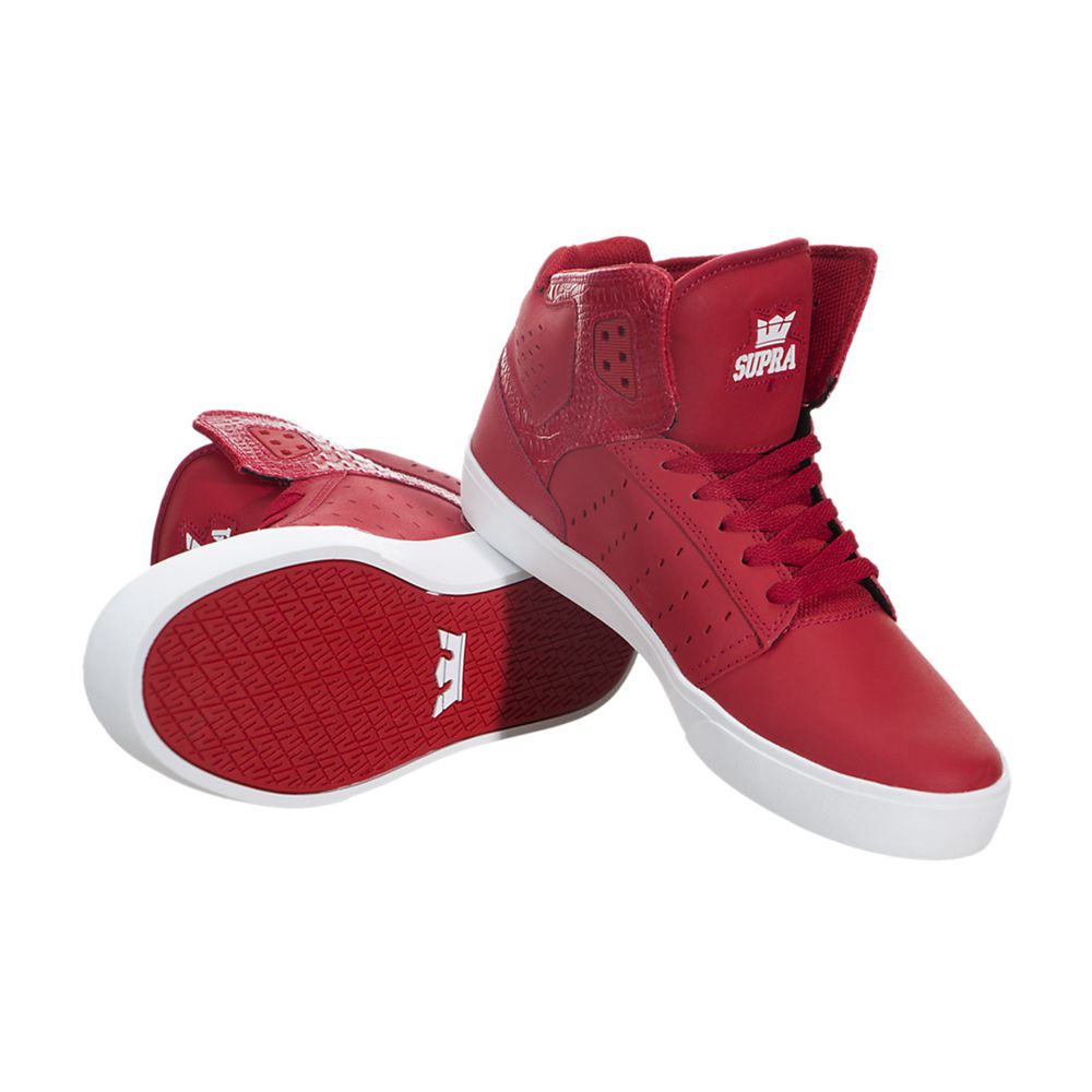 Chaussures de Skate Supra Atom Rouge Cardinal/Off White Homme | OIG-09354249